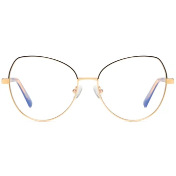 Peekaboo modra svetloba blokiranje cat eye glasses za računalnik ženske kovinski ženska očala na recept jasno objektiv zaščito za oči
