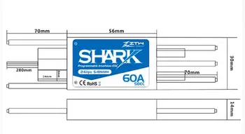 ZTW Shark 60A BEC Nepremočljiva brushless ESC Za Čoln Z Vodo-hladilni Sistem RC čoln model
