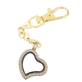 10pcs/veliko Srce oster Z Nosorogovo odprite locket Key Ring twist Spomin Živi Magnet Stekla Keychains Locket za Plavajočo orodno vrstico charms