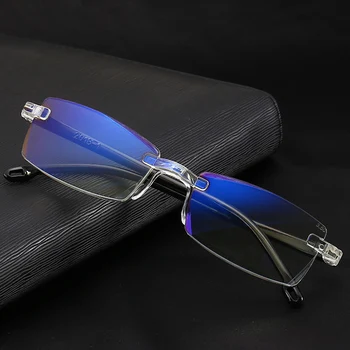 Modna Ultralahkih Rimless Obravnavi Očala Ženske, Moške Jasno Objektiv Anti-Blu-Ray Računalnik Očala Presbyopia Bralec Očala