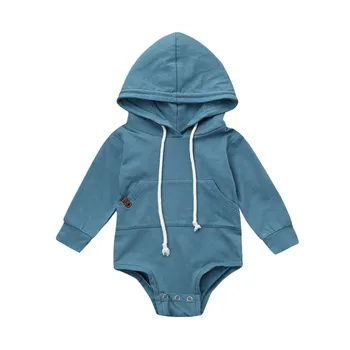 Moda Novorojenega Dojenčka Baby Boy Girl Hooded Romper Jumpsuit Vrhovi, Obleke, Oblačila