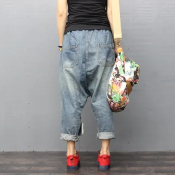 Jeans Ženska, Plus Velikost Harem Hlače Ženske 2020 Pomlad Poletje Hlače za Ženske z Eiastic Pasu Pantalones Mujer korejski Moda