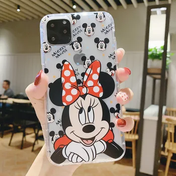 Disney Mickey Miške Minnie Risanka Primeru Telefon Za iPhone11pro Xs iPhone7 8plus zračne blazine 6 prozorni zaščitni pokrov