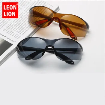 LeonLion 2021 Enega kosa sončna Očala Ženske Gradient Candy barve Retro Moda Rimless sončna Očala Letnik Potovanja Očala UV400