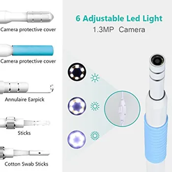 Mini Medicinske Endoskop Fotoaparat 5,5 mm Objektiv Tip C Uho Čiščenje Android USB C Endoskop Visual Uho Žlico Earpick Otoscope Fotoaparat
