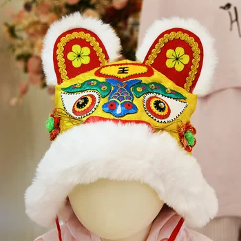 Baby plus žamet beanie klobuk ročno etnične vezenje Yunjin Dalong prešite baby tiger glavo klobuk baby polno luno, ki je sto dni