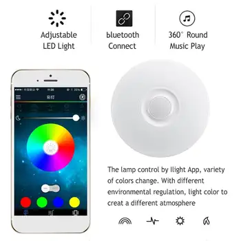 Mordern LED Stropne Luči Zatemniti RGB bluetooth Glasbena Lučka z APP Daljinski upravljalnik za dnevna soba