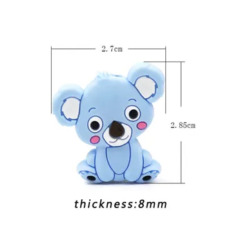 LOFCA 50pcs Silikonske Kroglice, Mini Koala Ljubek Modni Nakit Kroglice Cucla Posnetek Baby Teether Igrača DIY zdravstvena nega Živali Opremo