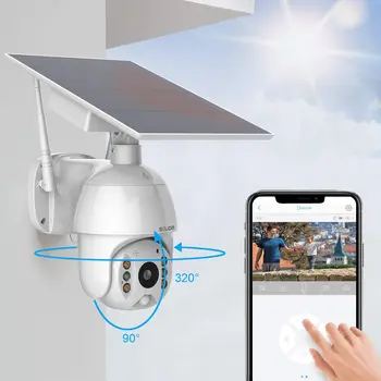 1080P Sončne WiFi IP Kamera Zunanja Baterija Napaja PTZ Speed Dome Kamere Nepremočljiva Night Vision PIR Nadzor