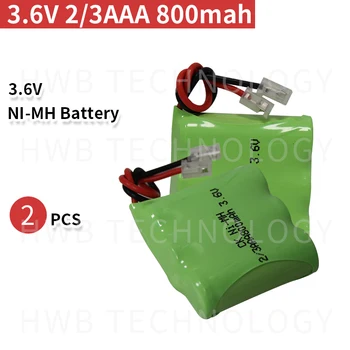2 KOS/veliko Nove baterije za polnjenje Ni-MH 2/3AAA 3,6 V 800mAh 2/3 AAA Ni-MH Akumulatorske Baterije Z Vtič Za Brezžični Telefon Brezplačna Dostava