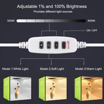 LED Obroč Razsvetljavo Zgibanje Foto Studio Prenosni Polje Svetlobe Fotografija 6 Barvo Ozadja Mini Kamero za Fotografiranje Šotor Polje Komplet