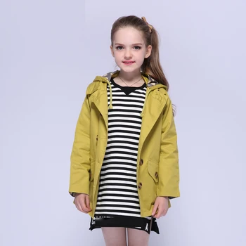 Priložnostne Hooded Baby Dekleta WIndbreakers Moda Bombaž Otroci Plašči Pomlad Dekleta Vrhnja obleka Dojencek Dekliška Oblačila za 6 8 10 12 Let