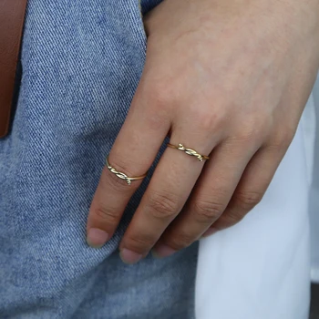 Pure 925 Sterling Srebrni Prstan Moda Prepost twist Tanek Obroč Geometrijske prst Prstan Za Ženske poroko droben Nakit