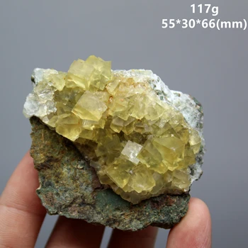 Novo mineralnih! Naravni kocka rumena fluorite Gruče mineralnih osebkov, Kamni in kristali kremena Zdravljenje crystal