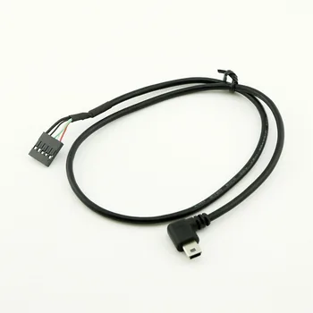 10pcs Mini USB Moški Levega Kota do Dupont 5 Pin Ženski Glavi Motherboard Kabel 50 cm/1.5 ft