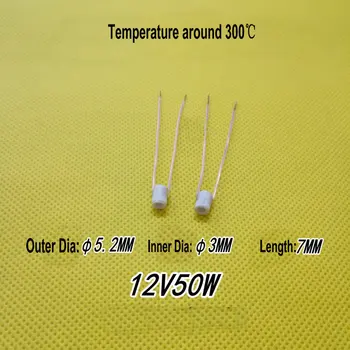 Miniaturni Visoke Temperature, Keramični Grelni Palico, Glinica Ogrevanje Cevi, Visoko Temperaturo, Keramični Grelni Obroč, 5MM/ 3MM12V
