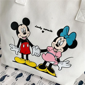 2020 Nove Ženske Torba Canves Visoka Zmogljivost Torbici Risanka Mickey Mouse Nakupovalno Vrečko Darilo Za Rojstni Dan
