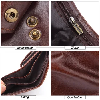 MISFITS kratek denarnice moške, visoke kakovosti pravega usnja hasp odprite denarnico z kovanca pocket retro cowhide moški trifold design torbica