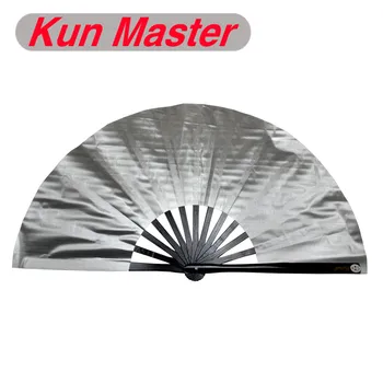 Kun Master 34 Cm Bambusa Kitajski Kung Fu Tai Chi Fan Srebrni Pokrov Črne Doge
