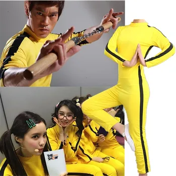 Odrasli Otroci Bruce Lee Cosplay Jeet Kune do-ja Enotno Unisex Rumena Jumpsuit Kitajski Kung Fu Usposabljanje Obleko Igra Smrti Kostum