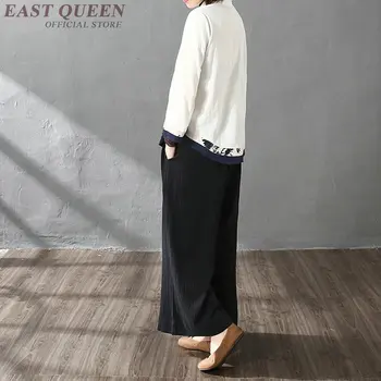 Tradicionalna kitajska bluzo majica vrhovi za ženske mandarin ovratnik orientalski perilo majica bluzo ženski zimski cheongsam vrh AA4148