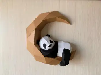 3D Papir Model Ročno Luna Panda DIY Steno Papercraft Doma Dekor Dekoracijo Sten Uganke Izobraževalne DIY Otroci Igrače 5723