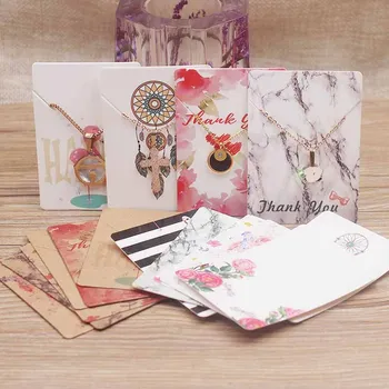 100Pc različnih design nakit ogrlica papir paket sim DIY ročno cvet/marbling/sladko ljubezen čare obesek dispaly oznako kartice