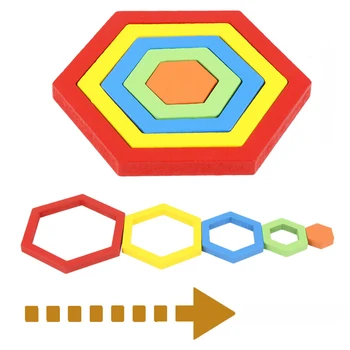 Puzzle za Otroke z Leseno Geometrijske Oblike Montessori Igrače Izobraževalne Spoznavanja Otrok Jigsaw Učenje Senzorično Igrače, družabne Igre