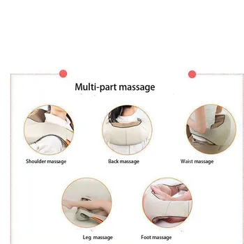 Novo 6 gumbov Telo Vratu Massager Večnamensko Šal Ir Ogrevano Gnetenje Avto/Home Massager