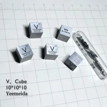 V Vanadij Kovino 10 mm Gostota Kocke 99.9% Čisti Element za Zbiranje