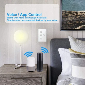 WiFi Smart Stropni Ventilator Svetlobe Stensko Stikalo,Smart Life/Tuya APP Remote Različnih Nadzor Hitrosti, ki je Združljiv z Alexa in Google Doma