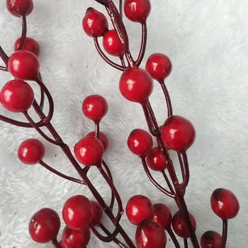 5pcs Umetno Berry Ponaredek Rdeče Jagode, Božič Cvet Novo Leto je Dekor Drevo, Umetne Berry Božično Dekoracijo za Dom