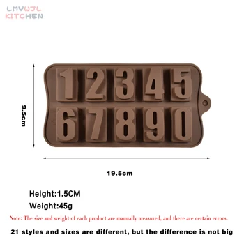 Hrane Silikona Čokolada Plesni 21 Oblike 3D Sladkarije/Jelly Plesni Peko Torto Dekoracijo Pribor Non-Stick Silikonski Torto Plesni
