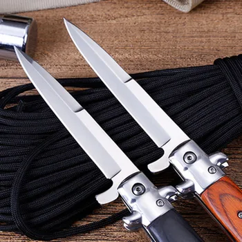 Mengoing Prostem Preživetje AKC Multi-funkcijo Stiletto Folding Nož Rezilo z Flip Pripomoček za Ribolov, Pohodništvo, Potapljanje, Noži