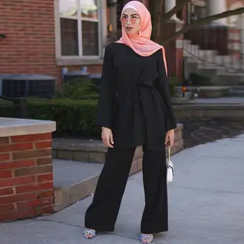 2 Kosa peignoir določa Abaya turški Hidžab Muslimansko Obleko Islamske Ženske obleke Grote Maten Dames Kleding Ansambel Femme Musulmane