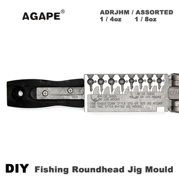 AGAPE Ribolov Roundhead Šablona Plesni ADRJHM/ASSORTED COMBO 1/4oz(7g), 1/8 oz(3.5 g) 8 Votline