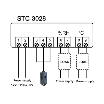 Digitalni Termostat Hygrostat Temperatura Vlažnost Upravljavca AC 110V-220V DC12V Regulator za Ogrevanje Hlajenje, Nadzor STC-3028