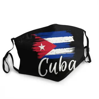 Kuba Kubanski Havani Zastavo Večkratno Uporabo Usta Masko Unisex Kubanski Patriotske Anti Meglica, Prah, Maska, Zaščitni Pokrov Respirator Žarilna