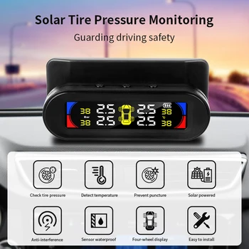 TPMS barve, velik zaslon brezžični tlaka v pnevmatikah alarm za temperaturo sistema za spremljanje solarno polnjenje IP67 nepremočljiva tpms senzorji