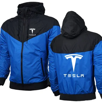 Novo Mens Hoodies Tesla Car Logotip, ki je Natisnjena Pomlad Mens Hoodies Moda Bombaž majica Pomlad Hoodies, Mens Suknjič