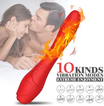 Ogrevanje Rose G Spot Vibrator Dildos za Ženske Vagine Vibrator Ženski klitoris spodbujanje Adult Sex igrače Za Ženske Massager Bradavico