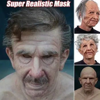 Smešno Strašno Grozo Starejših Latex Polno Glavo Masko Supersoft starec, Cosplay Prop Stranka Obleko Gor April Fool ' s Day Pokrivala 2021