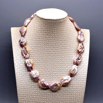 Glamour vijolično ogrlico, edinstveno vijolično baročni biser, kovanec obliko, pretirane ženske ogrlico, brezplačna dostava