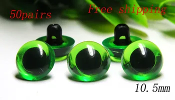 Brezplačna dostava!!! 9 mm/10,5 mm/12mm, lahko izberete Varnosti Oči Šivanje Oči Plastične Oči zelene Barve Oči 30pairs