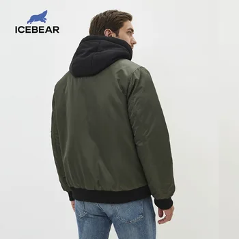 ICEbear 2020 pozimi moška jakna priložnostne hooded suknjič nov modni bombaž plašč znamke moški blagovno znamko oblačil MWD20875I