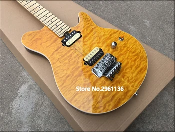 Floyd - električna kitara,6 string olp električna kitara,Mahagoni telo Z prešite javorjev Vrh,rumena električna kitara,brezplačna dostava
