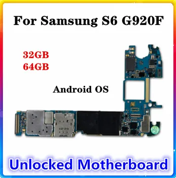 Za Samsung Galaxy S6 G920F Motherboard 32 G/64 G Evropi Različico Android OS Prvotne Nadomesti Mainboard S Polno Žetonov