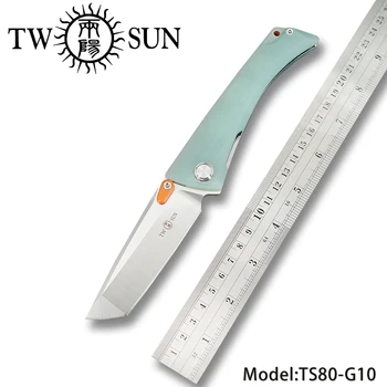 TWOSUN d2 rezilo zložljiva Žepni Nož taktično noži lovski nož Prostem preživetje orodje EOS ležaji Hitro Odpreti G10 JAEGER TS80