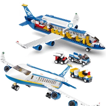Mesto Ladja Letalstva na Svetu Airbus Mednarodno Letališče Letalo gradniki Določa Opeke Klasični Model Igrače za Otroke Darila