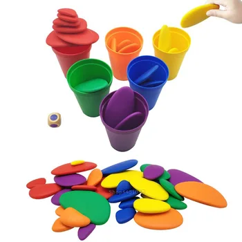 Barvne Tlakovanih Bloki Puzzle Montessori Zlaganje Začetku Izobraževalne Učenje Igrače Za Otroka Otroci Malčka